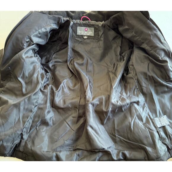 Protection System Puffer Coat Jacket Girls 7 / 8 Black Faux Fur Hooded Full Zip - Picture 7 of 9
